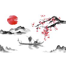 Japan Traditional Sumi-e Painting Wall Mural