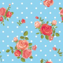 Polka Dots and Roses Pattern Wallpaper