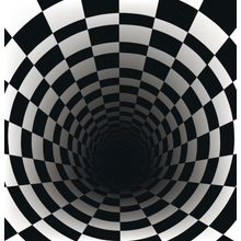 Black Hole In Checkerboard Wall Mural