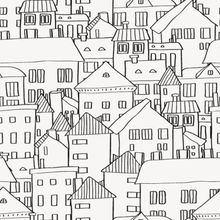 Little Town Pattern Wallpaper