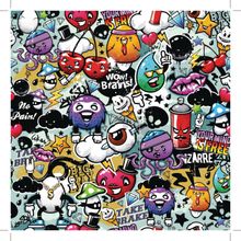 Graffiti Texture With Bizarre Elements Wallpaper