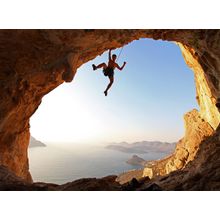 Rock Climber at Sunset Wall Mural