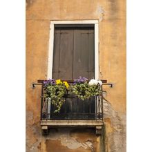 Flower Boxes Below A Window In Italy Wall Mural