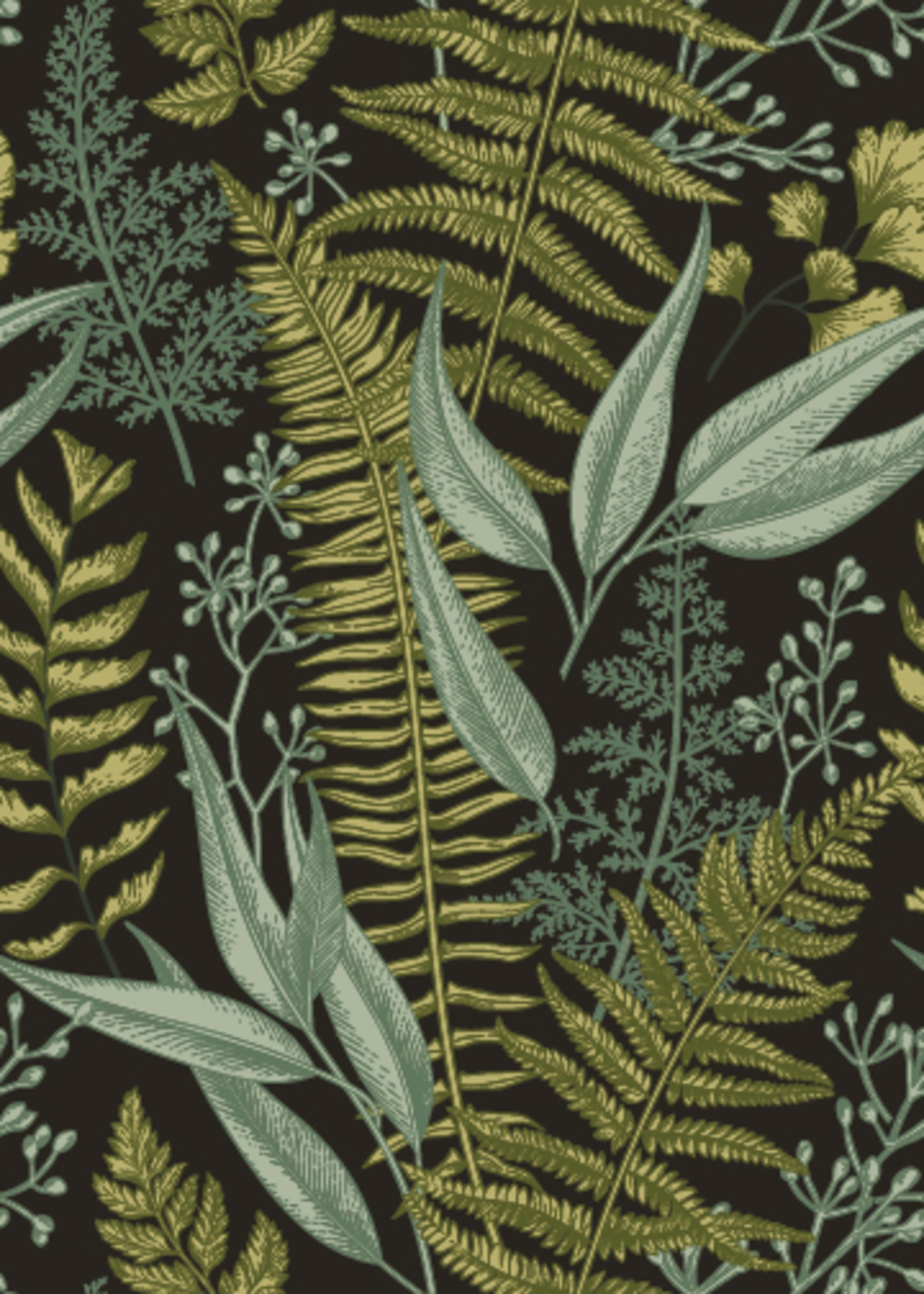 Dark botanical Wallpaper  Peel and Stick or NonPasted