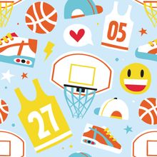 Basketball Illustration Pattern Wallpaper