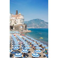 Summer Atrani Beach With Umbrellas Wall Mural