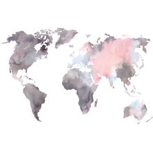 Watercolor World Map Wall Mural