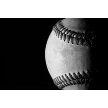 Old Baseball - Black And White Wall Mural