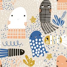Sea Creatures Pattern Wallpaper