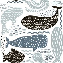 Sea Animal Pattern Wallpaper