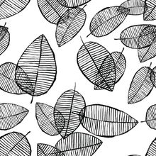 Black and White Leaf Pattern Wallpaper