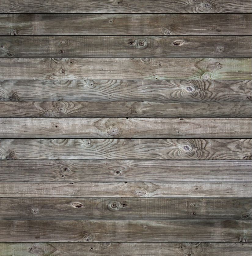 Wide Brown Horizontal Wood Planks Mural Wallpaper