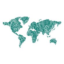 Blooming World Map Wall Mural