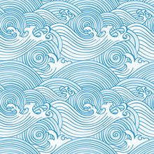 Japanese Waves Pattern Wallpaper