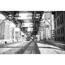 Old Black And White Chicago Bridge  Wallpaper Mural