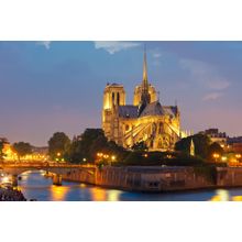 Notre Dame De Paris At Night Wall Mural