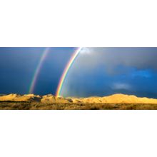 Double Rainbow Over Eastern Sierra Mountains Wall Mural