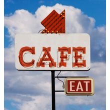Retro Cafe Sign Wall Mural
