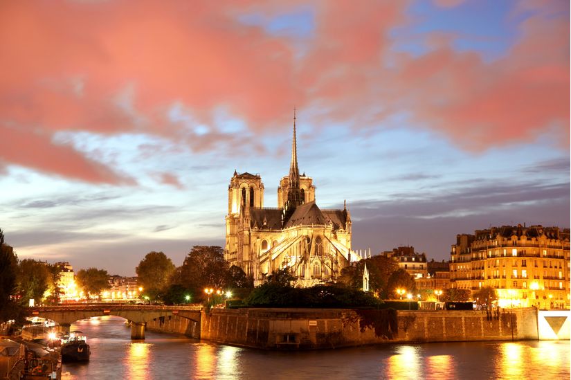 Evening At Notre Dame Wall Mural - Murals Your Way