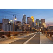 Minneapolis Skyline From The Stone Arch Bridge Wall Mural