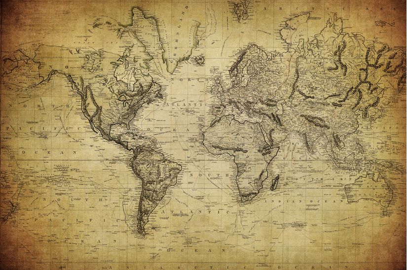 Old Vintage World Map Wallpaper murals