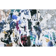Grunge Background on Billboard with Old Torn Posters Wall Mural