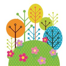 Illustration Of Forest Trees Wall Mural