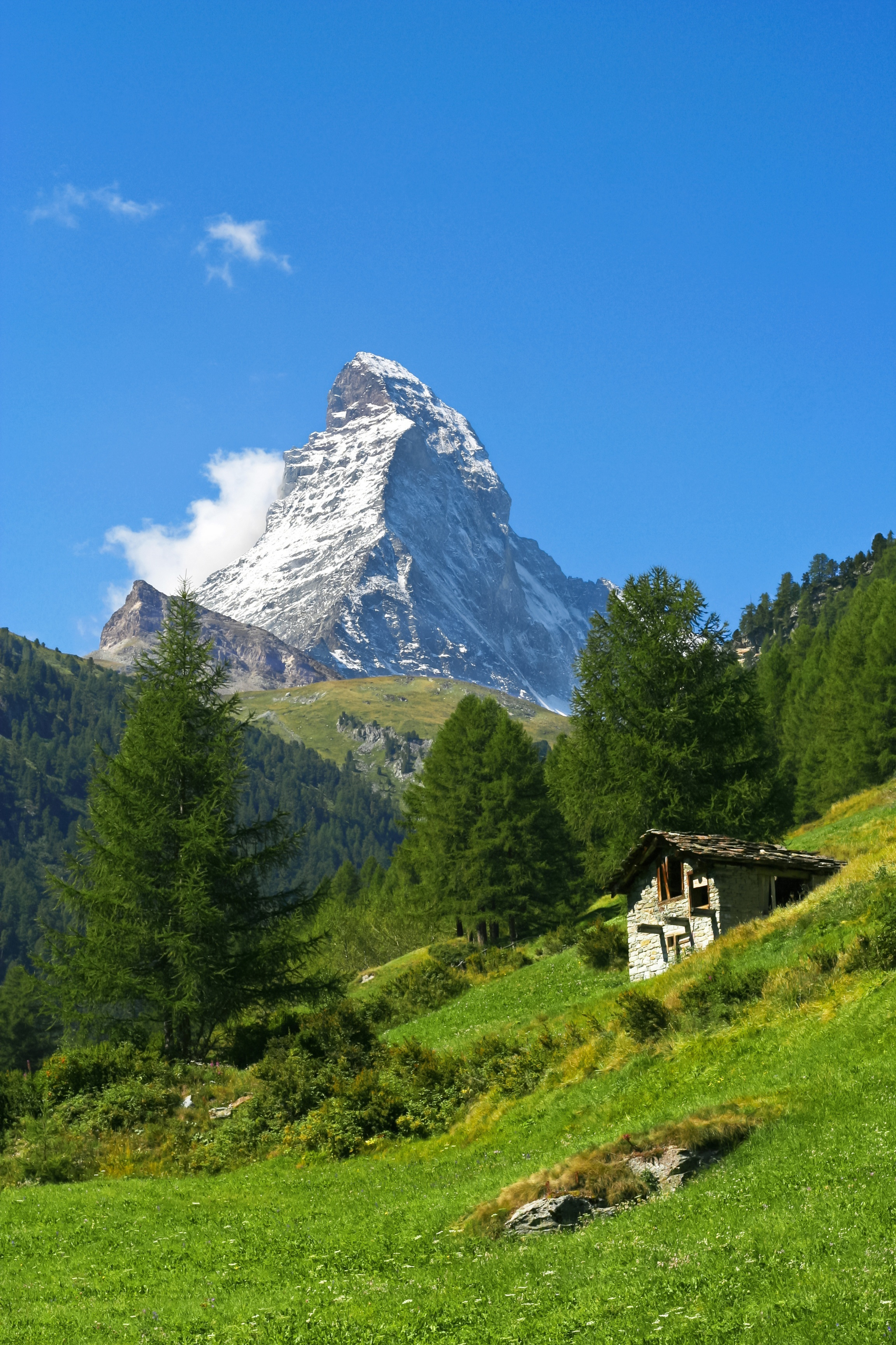 Lonely Hut Near Mount Matterhorn In Zermatt Mural - Murals Your Way