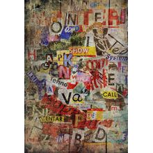 Grunge Torn Newspapers Wall Mural