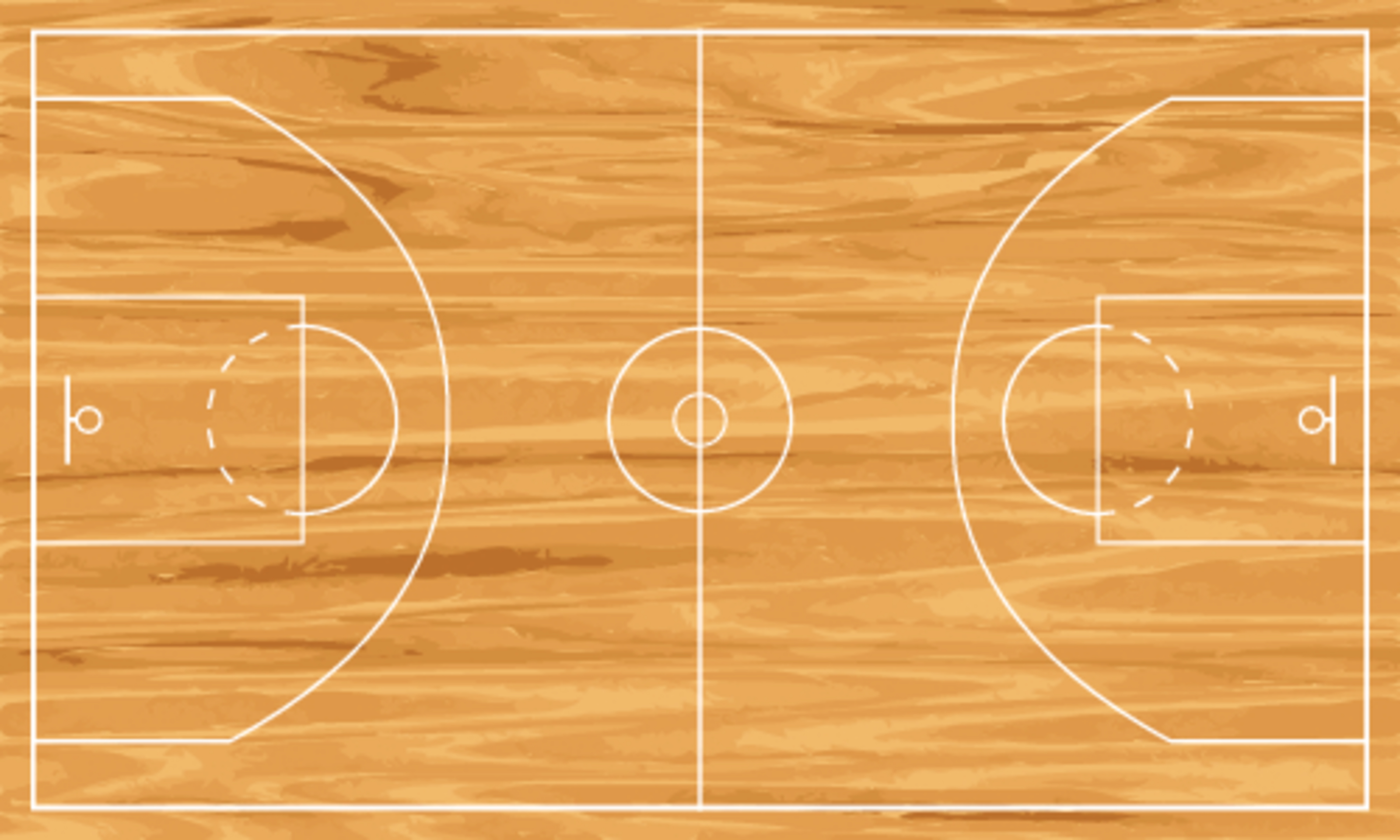 Wooden Basketball Court Mural - Murals Your Way