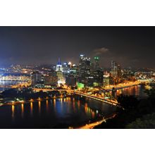 Pittsburgh Night Skyline Wall Mural