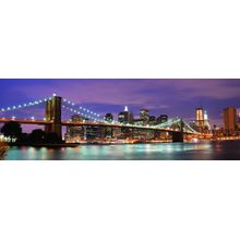 New York City, Brooklyn Bridge, and Manhattan Skyline Mural Wallpaper