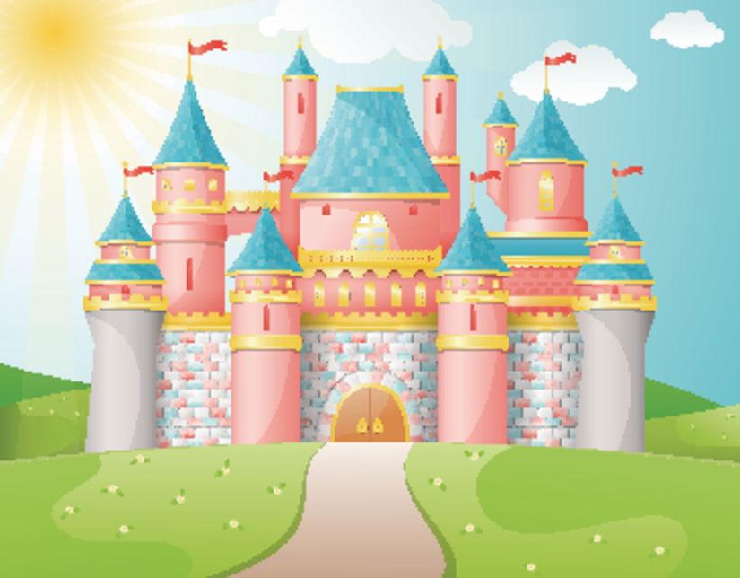 Fairytale-Castle-Illustration-Wall-Mural