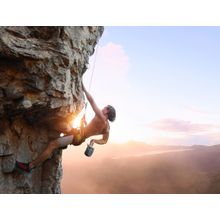 Rock Climbing Over Valley Wall Mural
