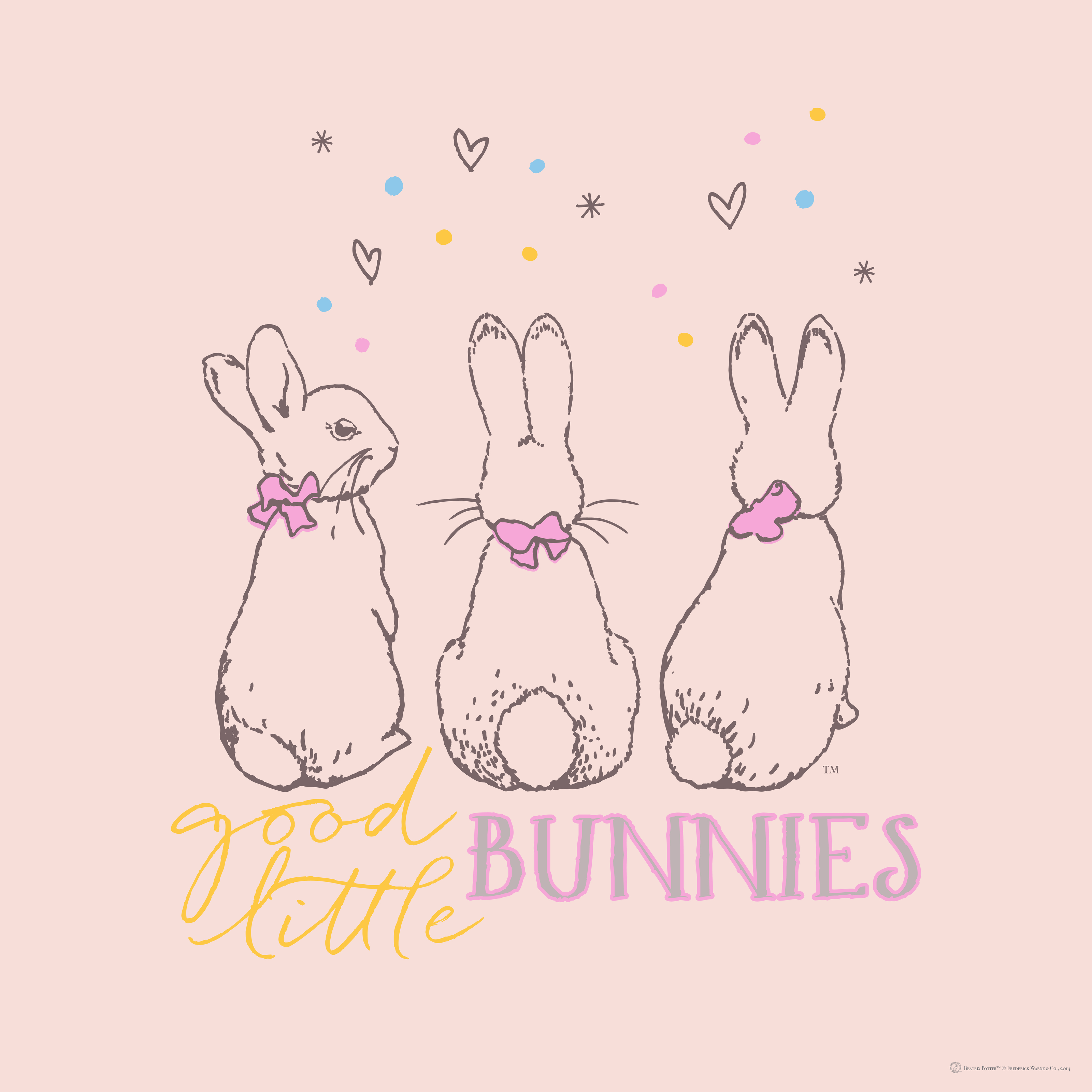 Good Little Bunnies - Pink Mural By Beatrix Potter - Murals Your Way