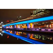 Railway Bridge Reflected In Yarra River, Australia Wall Mural