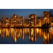 False Creek Reflection, Vancouver Night Wall Mural