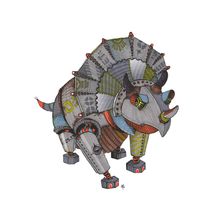Triceratops Robot Wall Mural
