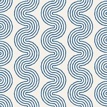 Blue Wavy Stripe Pattern Wallpaper