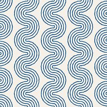 Blue Wavy Stripe Pattern Wallpaper Mural