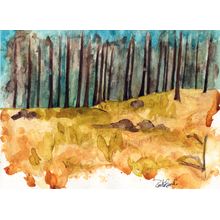 Woodlands in Gold Wall Mural