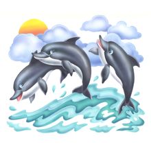 Three Dolphins Wall Mural