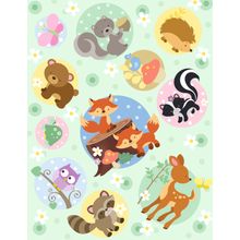 Furry Forest Friends Wall Mural