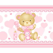 Baby Girl Bear Wall Mural