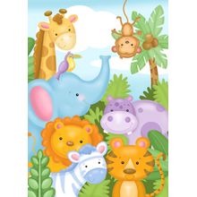 Safari Friends Wall Mural