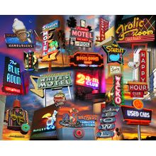 Neon Sign Collage Mural Wallpaper