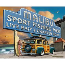 Malibu Pier Sign Wall Mural
