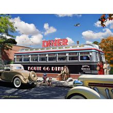 Route 66 Diner (No Text) Wall Mural