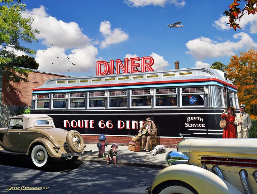Route-66-Diner-No-Text-Mural-Wallpaper