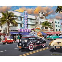 Dog Days In Miami Wall Mural